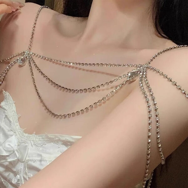 Vintage Exotic Style Rhinestone Chest Chain Necklace - Image 4