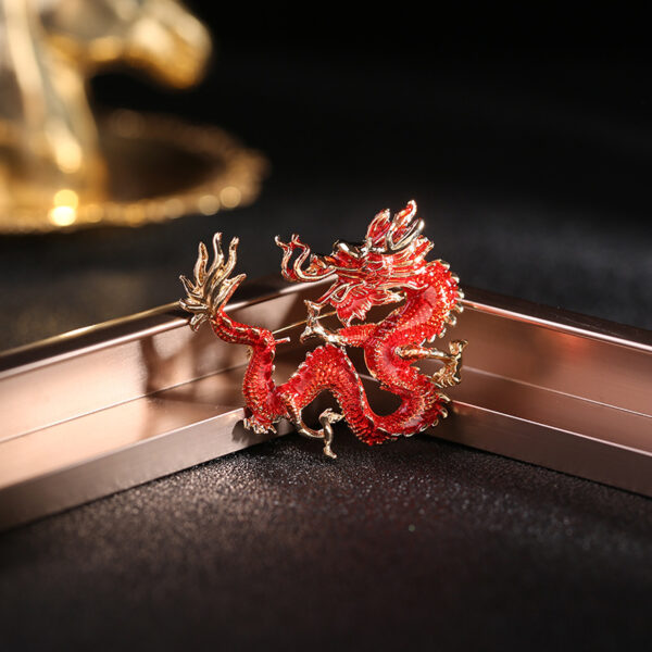 Chinese Ancient Style Zodiac Dragon Enamel Colored Dragon Brooch - Image 10