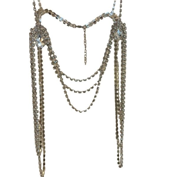 Vintage Exotic Style Rhinestone Chest Chain Necklace - Image 6