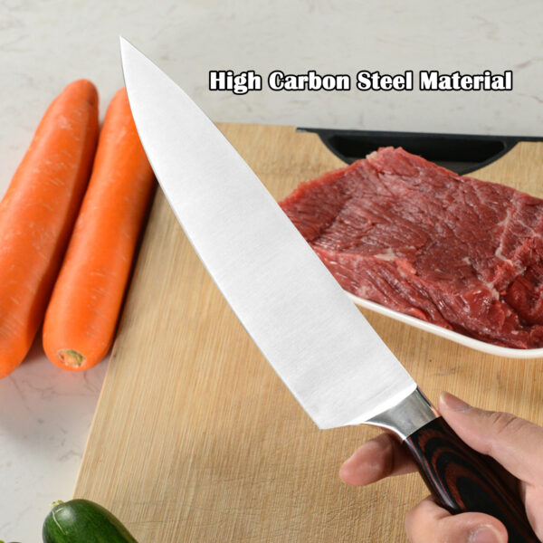 Kegani Japanese Chef Knife 8 Inch - Chefs Knife High Carbon Stainless Steel Knife Kitchen Cooking Knife - Rosewood FullTang Sharp Knife With Sheath - Image 2