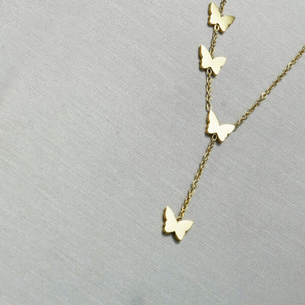 Lxalry 18K Gold Plated Celestial Necklace   Butterfly   Heart Charm Stainless Steel Jewelry  Skin Safe Hypoallergenic Gift For Women Wife Mom  Romantic Everyday   Wedding Glow - Image 2