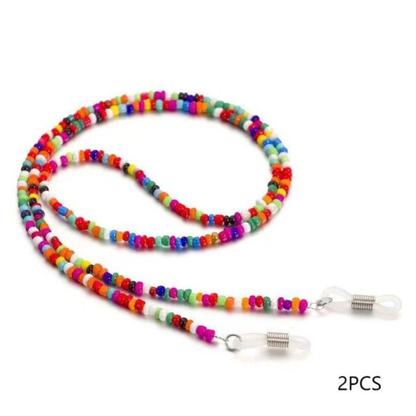 Women's Colorful Rice Beads Glasses Necklace Mask Chain Hanging Neck Anti-lost Lanyard Chain - Image 2