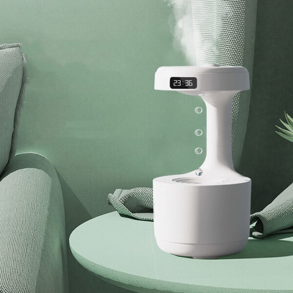Bedroom Anti-Gravity Humidifier With Clock Water Drop Backflow Aroma Diffuser Large Capacity Office Bedroom Mute Heavy Fog Household Sprayer - Image 2