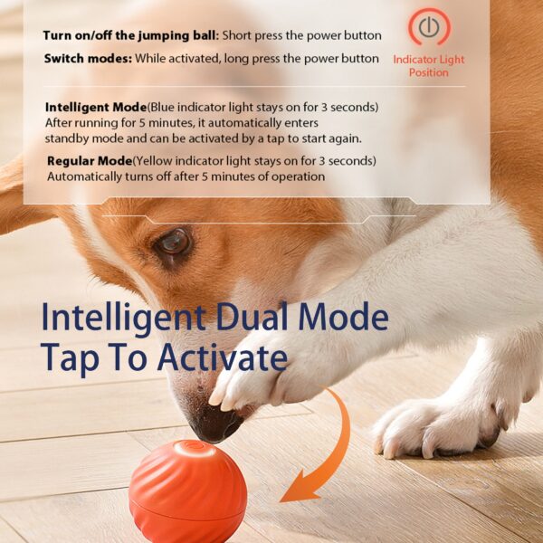 Interactive Bouncing Ball For Dogs,Automatic Smart Toy, Self-moving Rotating Stimulating Pet Entertainment, Noise-Reducing Urchin Cover,USB Rechargeable Dog Toy, Dog Electric Interactive Toy - Image 9