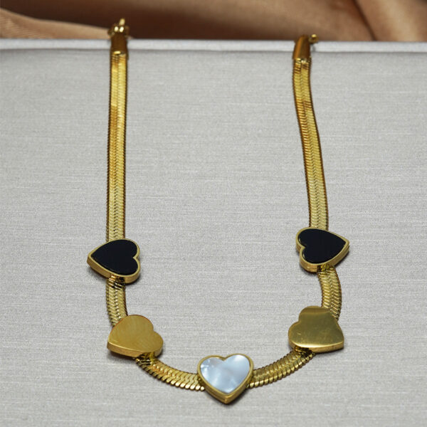 Lxalry 18K Gold Plated Heart Mirror Jewelry Set  Hypoallergenic Skin Safe Necklace   Bracelet For Daily Gifting Never Fade Adjustable Luxury With Precision Inlay Craftsmanship - Image 9