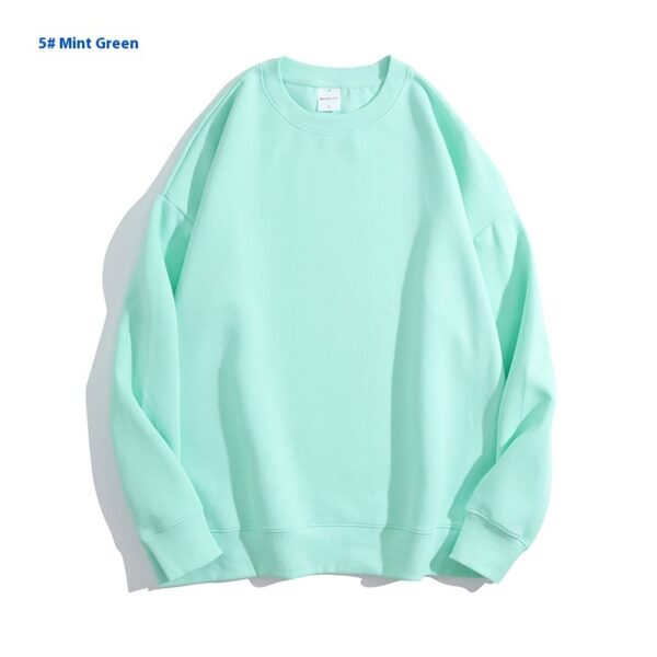 Cotton Solid Color Round Neck Off Shoulder Sweater - Image 5