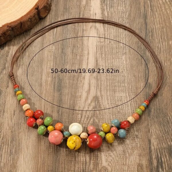 Women's Niche Design Fashion Ethnic Style Beaded Colorful Necklace - Image 2