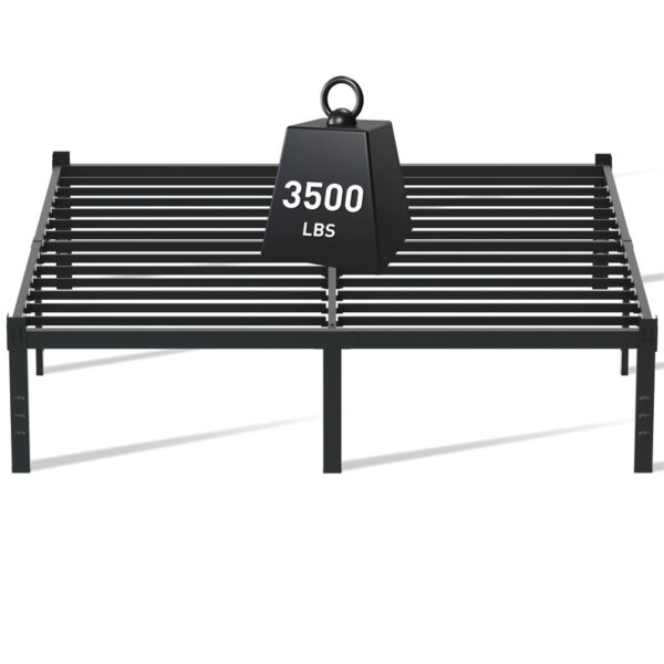 Classic Iron Bed Frame Mattress Under Bed Storage No Box Spring Needed Singe Full Queen King Size Black - Image 4