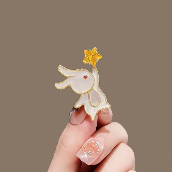 Japanese Cartoon Cute Rabbit Star Brooch - Image 3