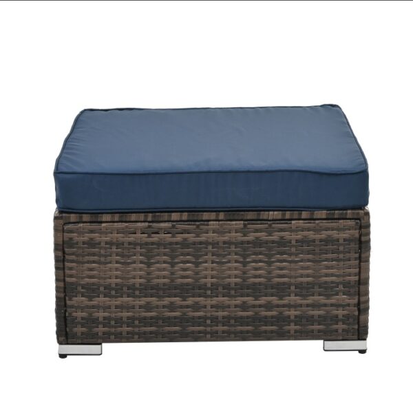 Patio Furniture, Outdoor Furniture, Seasonal PE Wicker Furniture, 4 Set Wicker Furniture With Tempered Glass Coffee Table - Image 8