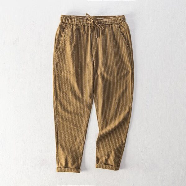 Simple Tether Casual Men's Contrast Color Striped Ankle-length Pants - Image 2