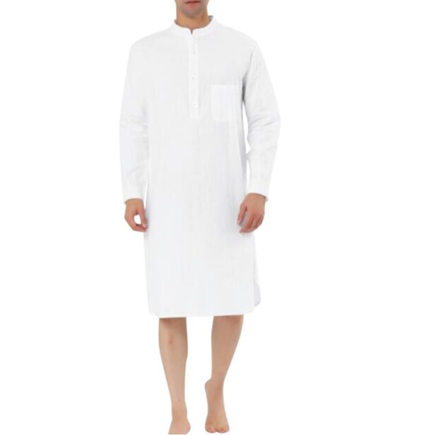 Fashion Simple Pocket Men's Shirt Robe - Image 8