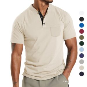 Plus Size Men's Short Sleeve Sleeve Button Pocket