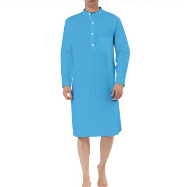 Fashion Simple Pocket Men's Shirt Robe - Image 2