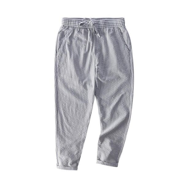 Simple Tether Casual Men's Contrast Color Striped Ankle-length Pants - Image 4