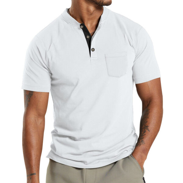 Plus Size Men's Short Sleeve Sleeve Button Pocket - Image 6