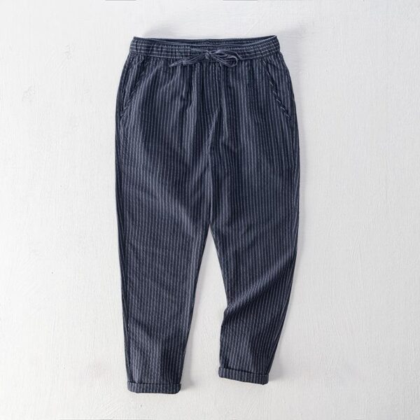Simple Tether Casual Men's Contrast Color Striped Ankle-length Pants - Image 6