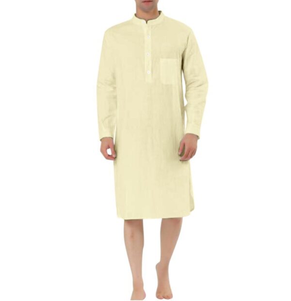 Fashion Simple Pocket Men's Shirt Robe - Image 6