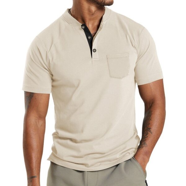 Plus Size Men's Short Sleeve Sleeve Button Pocket - Image 9