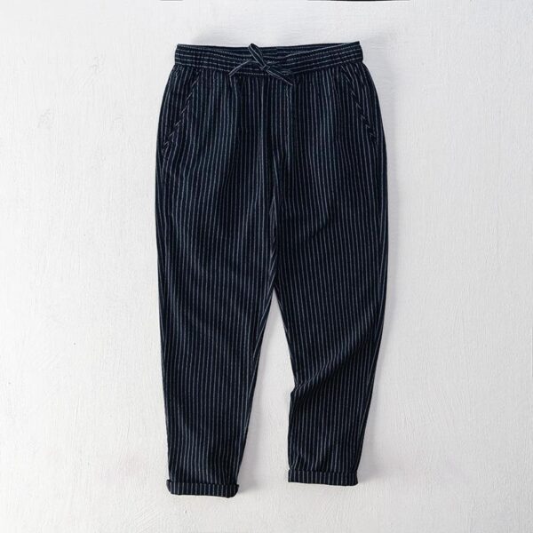 Simple Tether Casual Men's Contrast Color Striped Ankle-length Pants - Image 10