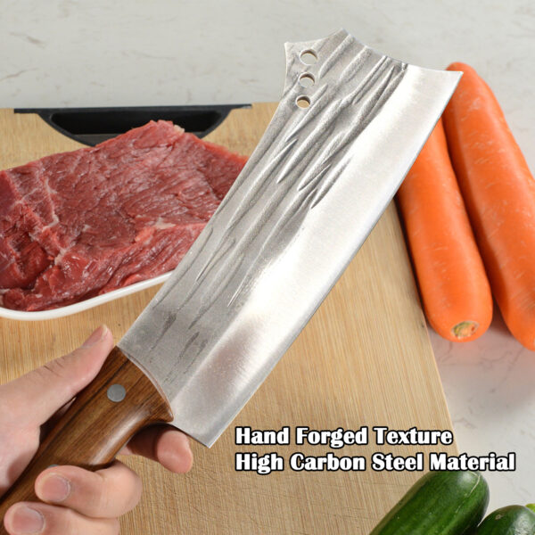 Kegani Meat Cleaver Knife - Heavy Duty Bone Chopper - 1.4 Lbs Butcher Knife Bone Knife - High Carbon Steel Butcher Knife For Meat Cutting, Bone Cutting - Image 6