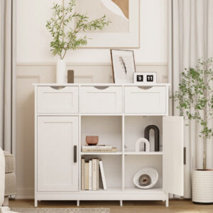Cabinets With Drawers And Shelves, Living Room, Bedroom, Bathroom Decor Cabinets Furniture Home Decor - White