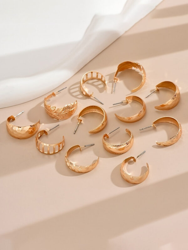 Lxalry Liquid Metal Fusion Stud Set  14K Gold   Silver Prism Earrings  Hypoallergenic 5-Size Jewelry For Everyday Elegance To Evening Glamour - Image 5