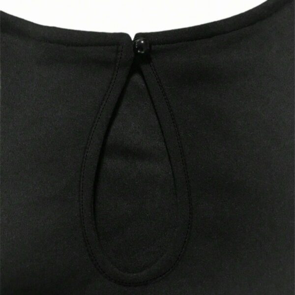 Women's Solid Color Long Sleeved Slim Fitting Jumpsuit With Strap Design - Image 3