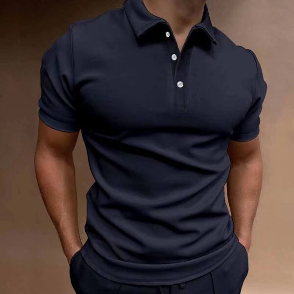 European And American Men's Button T-shirt - Image 3