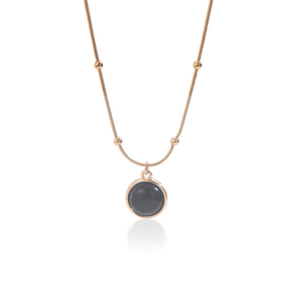 Lxalry 18K Gold-Plated Mood Responsive Necklace   Stainless Steel Modern Minimalist Jewelry With Color Shifting Resin Pendant  Hypoallergenic Skin Safe Gift For Women Wife Mom Stainless Steel Jewelry - Image 3