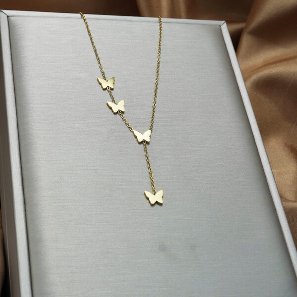 Lxalry 18K Gold Plated Celestial Necklace   Butterfly   Heart Charm Stainless Steel Jewelry  Skin Safe Hypoallergenic Gift For Women Wife Mom  Romantic Everyday   Wedding Glow - Image 5