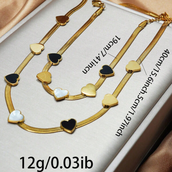 Lxalry 18K Gold Plated Heart Mirror Jewelry Set  Hypoallergenic Skin Safe Necklace   Bracelet For Daily Gifting Never Fade Adjustable Luxury With Precision Inlay Craftsmanship - Image 3