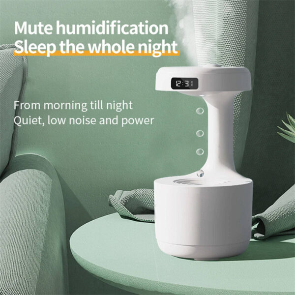Bedroom Anti-Gravity Humidifier With Clock Water Drop Backflow Aroma Diffuser Large Capacity Office Bedroom Mute Heavy Fog Household Sprayer - Image 5