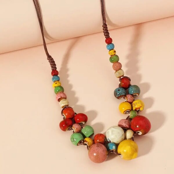 Women's Niche Design Fashion Ethnic Style Beaded Colorful Necklace - Image 4