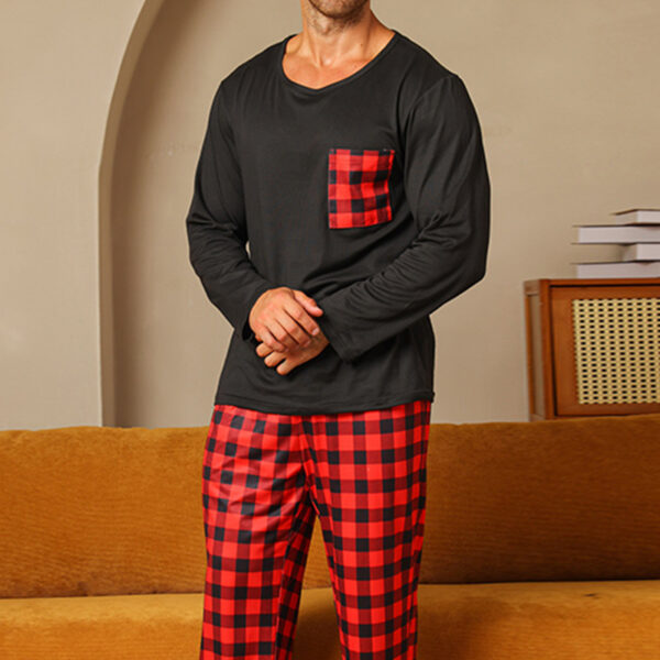 Ice Silk Long Sleeve Long Pants Men's Pajama Set - Image 2