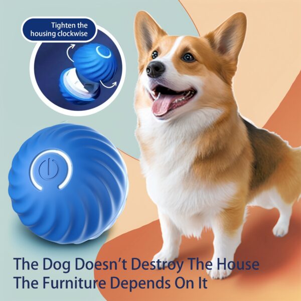 Interactive Bouncing Ball For Dogs,Automatic Smart Toy, Self-moving Rotating Stimulating Pet Entertainment, Noise-Reducing Urchin Cover,USB Rechargeable Dog Toy, Dog Electric Interactive Toy - Image 4