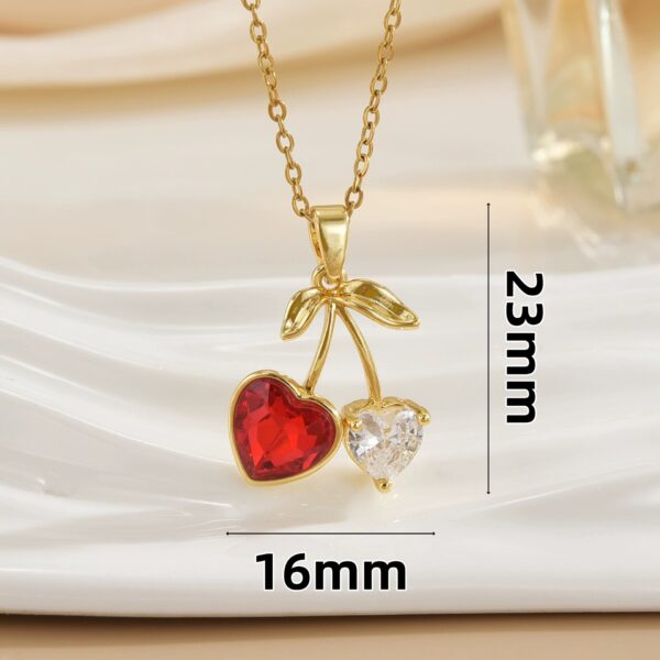 Women's Cherry Necklace Does Not Fade High-end Pendant Versatile Clavicle Chain - Image 4