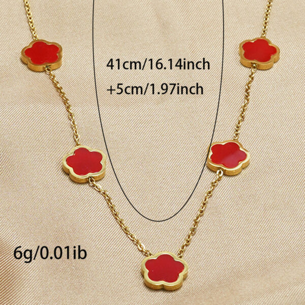 Lxalry 18K Gold Plated Five Leaf Clover Necklace   Modern Minimalist Stainless Steel Jewelry Hypoallergenic  Tarnish-Free Gift For Women Wife Mom  Everyday Luxury With Golden Aura - Image 6