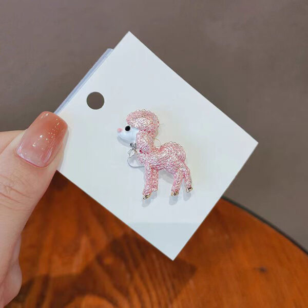 2PCS European And American Personalized Cute Enamel Alloy Poodle Brooch - Image 4