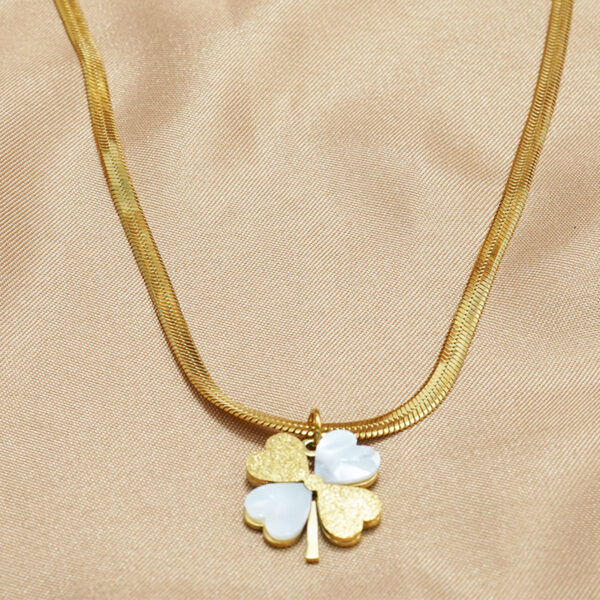 Lxalry 18K Gold Plated Double Luck Necklace  Four Leaf Clover Charm Hypoallergenic Jewelry Tarnish Free Gift For Women Wife Mom  Valentine S Day Birthday Everyday Elegance - Image 6
