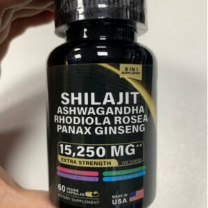 Shilajit Pure Himalayan 9000MG, Energy Booster Ashwagandha 2000MG, Rhodiola Rosea 999MG, Panax Ginseng 1500MG, Turmeric 500MG, Ginkgo Biloba 500MG, Stinging Nettle 250MG Cordyceps Mushroom 500
