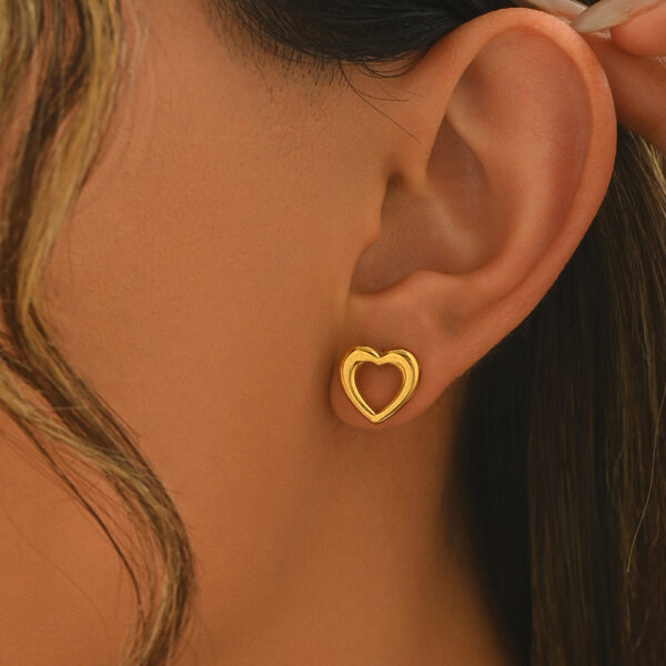 Lxalry 18K Gold Plated Heart Earrings   Stainless Steel Hypoallergenic Jewelry For Women  Skin Safe Everyday & Gift Luxury For Wife Mom Girlfriend  Valentine S Day Charm With Tarnish Free Glow - Image 3