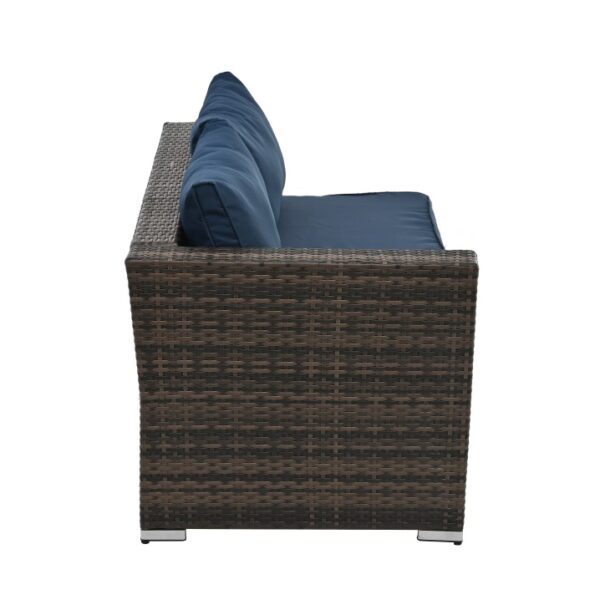 Patio Furniture, Outdoor Furniture, Seasonal PE Wicker Furniture, 4 Set Wicker Furniture With Tempered Glass Coffee Table - Image 6