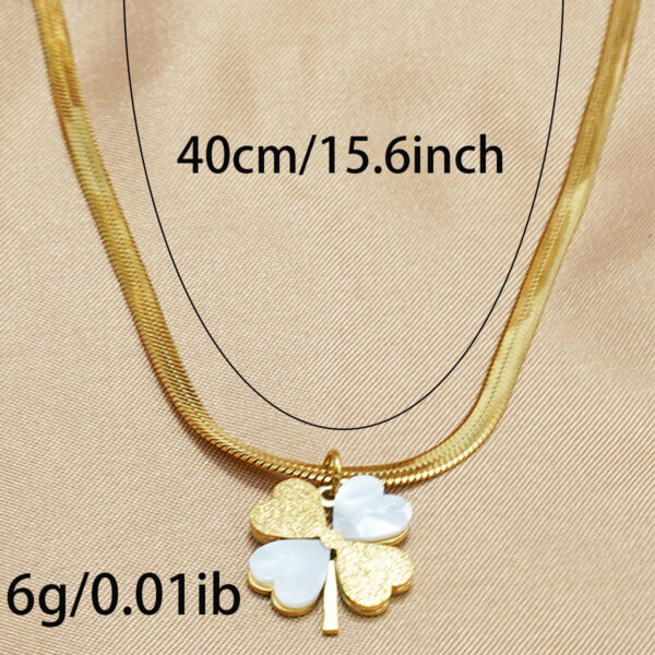 Lxalry 18K Gold Plated Double Luck Necklace  Four Leaf Clover Charm Hypoallergenic Jewelry Tarnish Free Gift For Women Wife Mom  Valentine S Day Birthday Everyday Elegance - Image 5