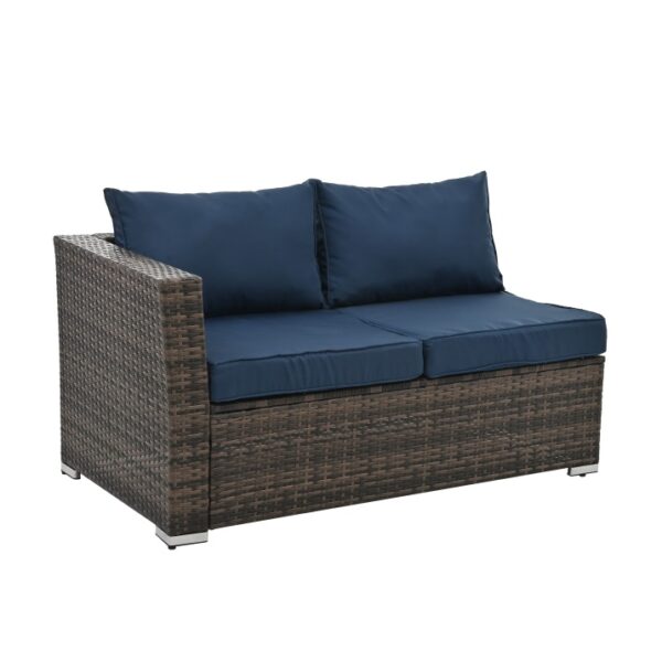 Patio Furniture, Outdoor Furniture, Seasonal PE Wicker Furniture, 4 Set Wicker Furniture With Tempered Glass Coffee Table - Image 5
