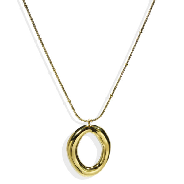 Lxalry 18K Gold Plated Mirror Polish Jewelry Set  Hypoallergenic Skin Safe Necklace   Earrings For Daily Evening Never Fade Adjustable Organic Round Design With Precision Cast Symmetry - Image 5