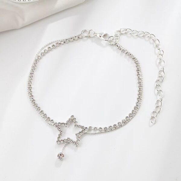 Women's Fashion Personality Five-pointed Star Heart Shape Rhinestone Bead Necklace Anklet - Image 10