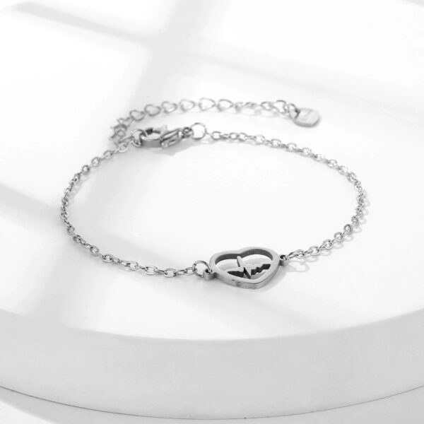Women's Heart-shaped ECG Bracelet Versatile Hand Jewelry - Image 5