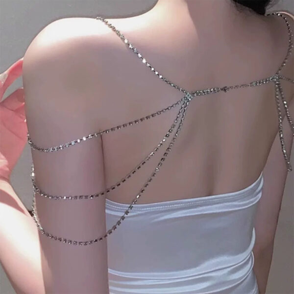 Vintage Exotic Style Rhinestone Chest Chain Necklace - Image 2