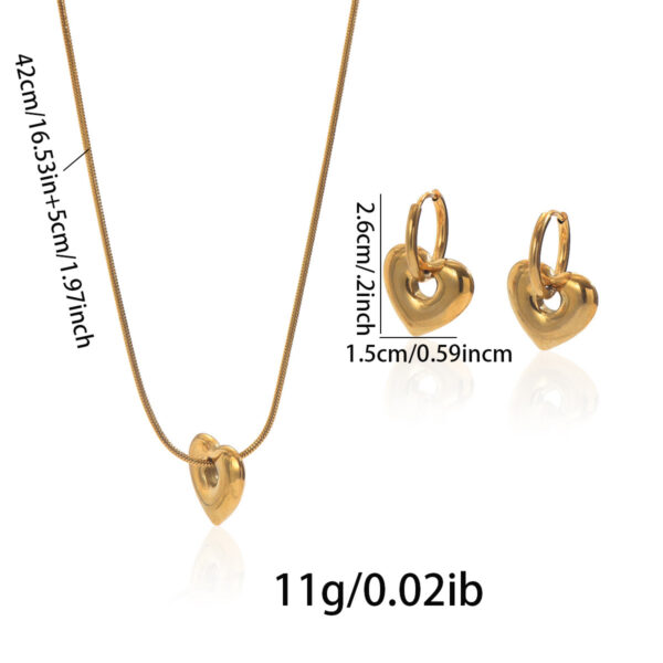 Lxalry 18K Gold Plated Hollow Heart Jewelry Set  Mirror Polish Hypoallergenic Necklace   Earrings For Women Never Fade Handmade Luxury Gift With Adjustable Chain - Image 4